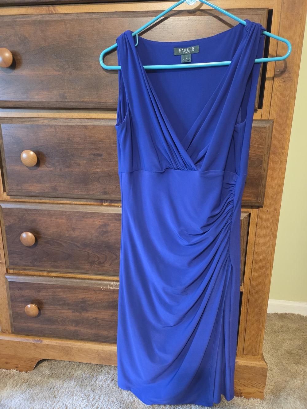 Lauren Ralph Lauren Purple Sleeveless V-Neck Dress